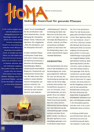 2006, Pulsar, HOMA Vedisches Feuerritual für gesunde Pflanzen